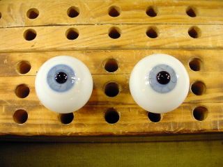 Vintage Pair Glass Eyes For Human,  Wax Or Bisque Doll Age 1910 Ø 36 Mm A 6297