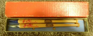 1940 " S Stl Cardinals World Champions Wooden Fountain Pen And Pencil Set W/box