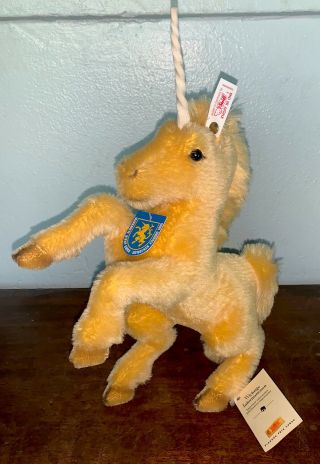 Steiff Gold Geingen Unicorn Horse Lim Edition 01213 999086 All Tags