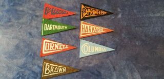7 Out Of 8 Ivy League Colleges 1930s Red Ball Gum Mini Felt Pennants