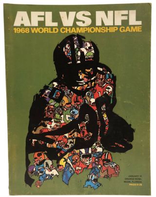1968 Bowl Packers Raiders Afl Vs Nfl World Championship Game Program
