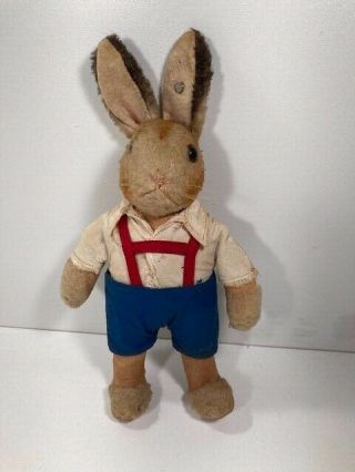 ADORABLE Steiff Midcentury Bunny Rabbit Boy Doll With IDs CUTE 3