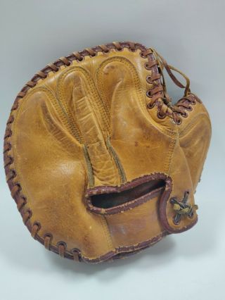 Vtg Rawlings 216 Al “red” Evans Baseball Catcher Glove Mitt Professional Model