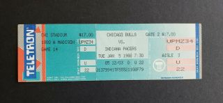 Chicago Bulls Vs Indiana Pacers 1988 Basketball Ticket Michael Jordan 31