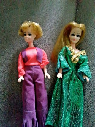 2 Vintage Topper Dawn Dolls Case,  Clothes And Shoes