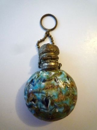 Antique Venetian Scent Bottle Chatelaine Aventurine Franchini Bigaglia Perfume