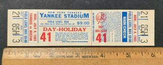 1983 Baseball York Yankees Vs Boston Red Sox Game Ticket