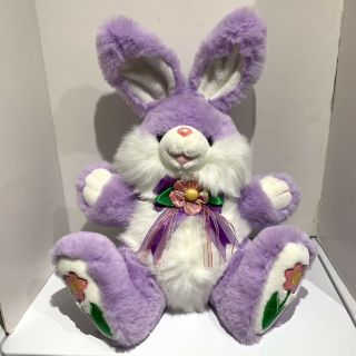 Dan Dee Hoppy Hopster Purple 22 " Easter Bunny Rabbit Plush Nwot Flower Stuffed