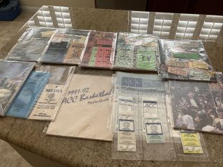 1987 - 1992 Acc Basketball Tournament Programs - Tickets Stubs - Press Guides,