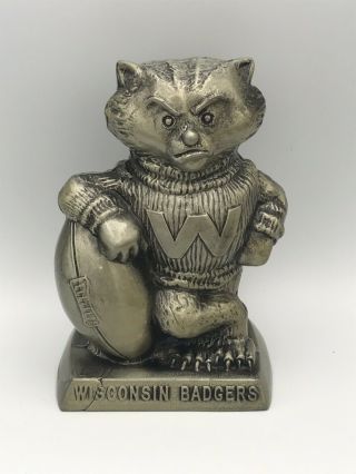 Wisconsin Badgers “bucky” Vintage Metal Coin Bank 1974 Banthrico
