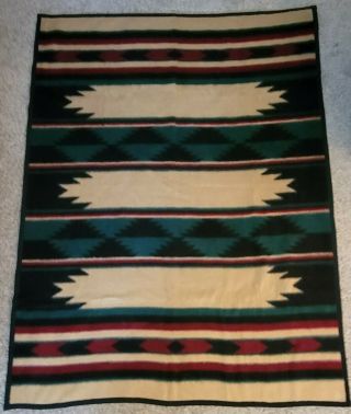 Vintage Biederlack Southwest Aztec Native Throw Camp Blanket Usa