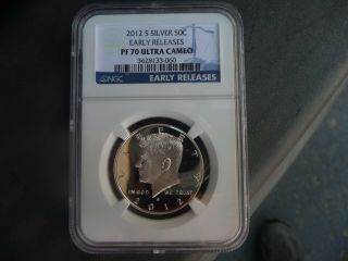 2012 S Silver Kennedy Half Dollar Ngc Pf 70 Ultra Cameo (early Releases)