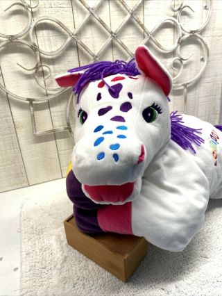 Vintage Lisa Frank 22” Lollipop Large Plush White Horse (rainbow) Stuffed Animal