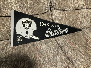 Vintage Oakland Raiders Football Felt Pennant Flag 1967 Nfl 30 " One Bar Helmet