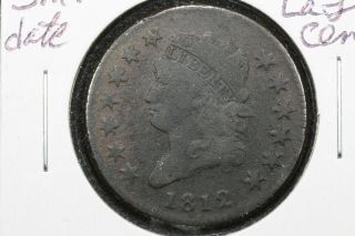 1812 Small Date Classic Head Large Cent,  Very Good