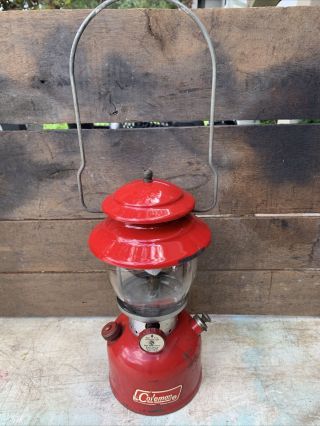Vintage Coleman Red 200a Lantern Sunshine Of The Night 1/71