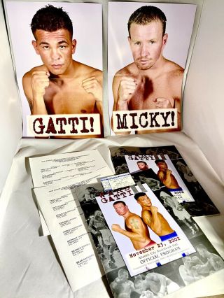 Arturo Gatti Vs.  Micky Ward Ii Boxing - 2 Programs,  2 Posters & 1 Orig Ticket Stub