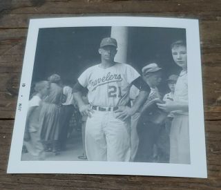 B&w Minor League Baseball Photo 1961 Arkansas Travelers Roger Mccardell