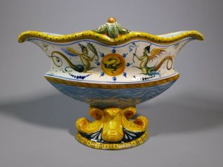 Fine Antique Cantagalli Italian Maiolica Art Pottery Bowl Vase