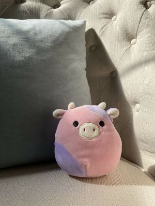 : Squishmallows Kellytoy Purple And Pink Cow 5 Inch