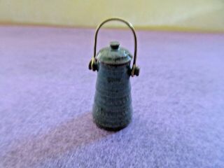 1:12 Artisan E Cassaunt Vintage Rustic Country Green Pottery Lidded Thermos