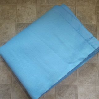 Chatham Vintage Blue Acrylic Thermal Blanket Satin Trim 65 X 88 Usa Full Queen