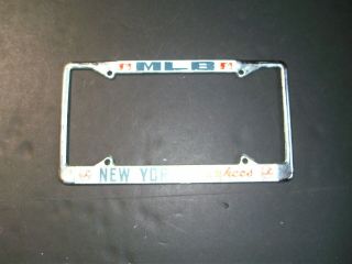 Vintage Mlb Baseball Metal York Yankees Holder License Plate Auto Tag Frame