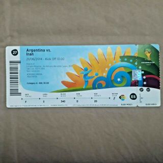 Perfect Ticket Fifa World Cup 2014 Brazil 27 Argentina X Iran