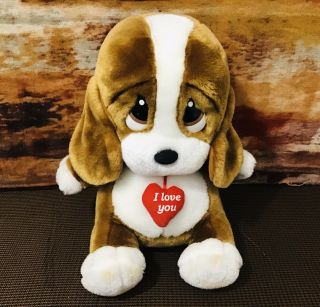 Sad Sam I Love You Plush Talking 12” Basset Hound Puppy Dog Applause Htf