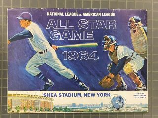 Vintage 1964 All Star Game Shea Stadium Program Mlb Scorecard Scored In Pencil