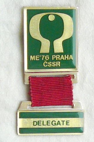 1976 European Table Tennis Championships Delegate Pin Badge Rare Prague Tt