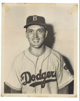 Vintage Carl Erskine - Brooklyn Dodgers Team Stamped 8x10 Photo - Circa 1950 