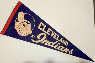 Vintage Cleveland Indians 1970 ' s MLB Chief Wahoo Full Size Pennant VG 3