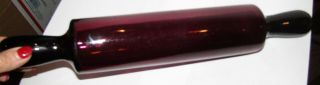 Antique Puce/amethyst Glass Rolling Pin Hand Blown Pontil Mark,  Rare