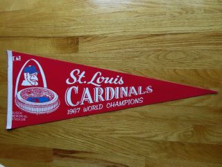 Vintage Retro 1967 St Louis Cardinals World Series Champions Pennant Bob Gibson