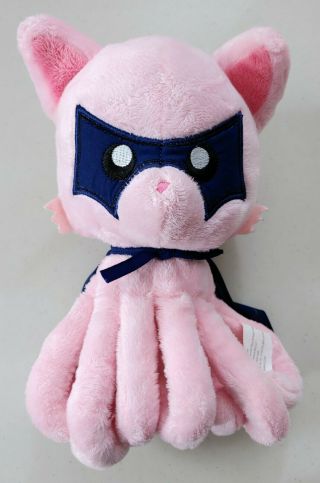 Pink Tentacle Kitty W/ Blue Cape/mask - 10in.  Stuffed/plush Cat - Comicpalooza