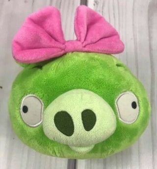 Angry Bird 8 " Girl Pig Pink Bow Plush With Sound Bad Piggies