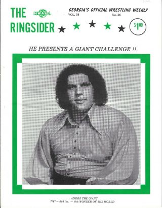 The Ringsider 1978 36 Georgia Championship Wrestling Andre The Giant Rare