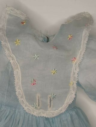 Vintage Terri Lee Doll Party Dress Clothing Pale Blue Organdy Tagged 2