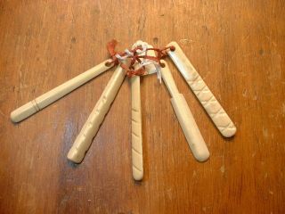 5 Antique Victorian Baby Teething Bars