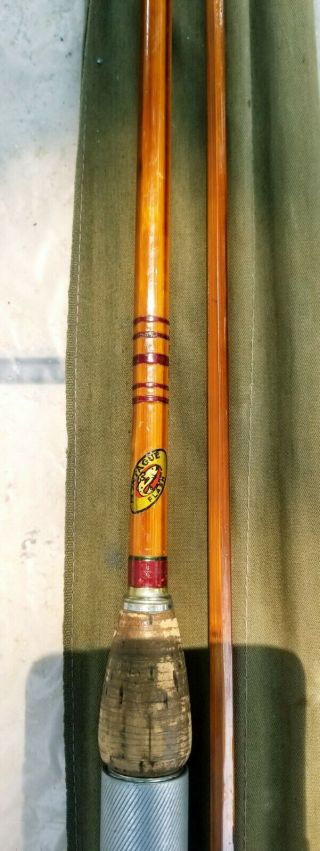 Vintage Montague Flash Split Bamboo Fishing Rod 6 