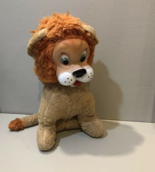 Vintage Rubber Face Lion Stuffed Animal Toy 50’s 60’s
