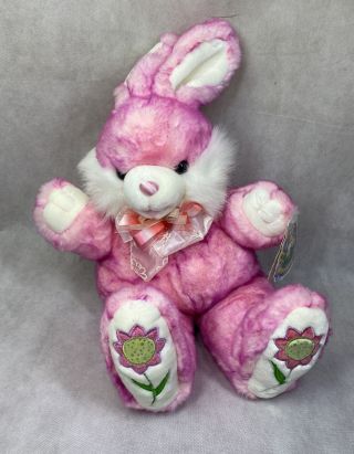 Dan Dee Pink Bunny Plush 24” Hoppy Hopster Easter Rabbit With Flowers
