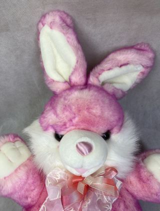 Dan Dee Pink Bunny Plush 24” Hoppy Hopster Easter Rabbit with Flowers 2