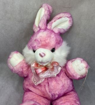 Dan Dee Pink Bunny Plush 24” Hoppy Hopster Easter Rabbit with Flowers 3