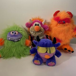 4 Monster Plush Toys • My Pet Knockoff Puppets & Plushies • Novelty Acme Vintage