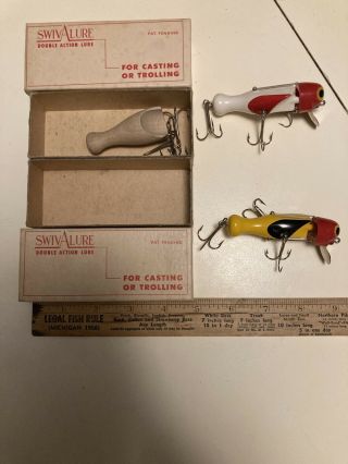 2 Vintage Swivalure Double Action Scarce Lures