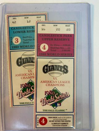 World Series Ticket Stubs (1989 Giants Vs.  A 