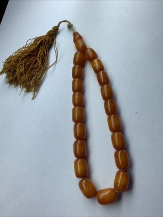 Antique Natural Butterscotch Baltic Honey Amber Prayer Beads Rare 2