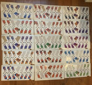 (15) 1972 Coleco Table Top Hockey Player Sticker Sheets Nhl Partial Sheets Look